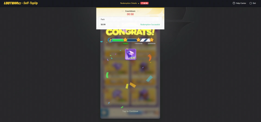 Завершение пополнения